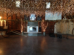 Wedding barn with lights
